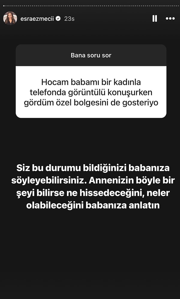 Esra Ezmeci'nin paylaştığı, takipçilerinden gelen diğer sorular ise şöyle: