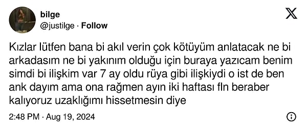 Bir kullanıcı, 'rüya gibi' dediği ilişkisini en ince ayrıntısına kadar anlattı.