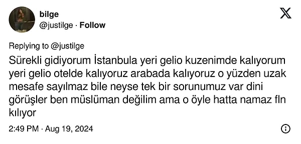 Farklı dünyaların insanı olsalar da bir şekilde uyum sağladıklarını dile getiren kadın, ilişkinin sonlarına doğru büyük bir hüsrana uğradığını söylüyor.