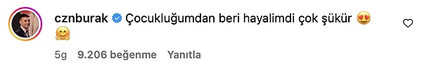 Ünlü fenomen paylaşımına, "Çocukluğumdan beri hayalimdi çok şükür 😍🤗" yorumunu düştü.