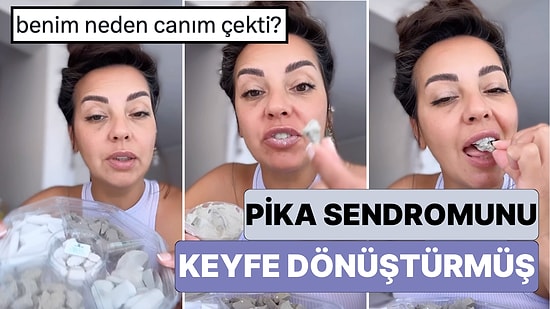 Kil ve Taşlardan Oluşan Karışık Tabağını Soslarıyla Birlikte Büyük Bir İştahla Katır Kutur Yiyen Kadın