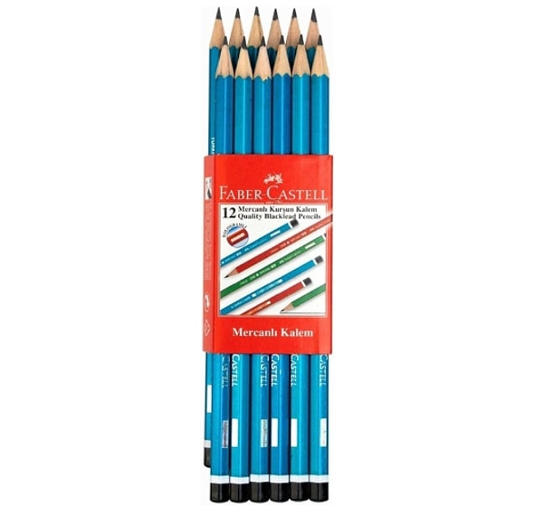 3. Faber-Castell 12'li Köşeli Mercanlı Kurşun Kalem