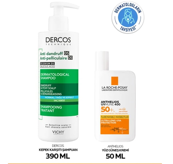 4. La Roche-Posay Uzman Cilt ve Saç Bakım Seti: Anthelios Yüz Güneş Kremi 50 ml & Dercos Şampuan 390 ml