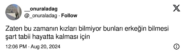 Şimdiki kadınlar bilmiyor, şimdiki erkekler biliyor yani? 👇