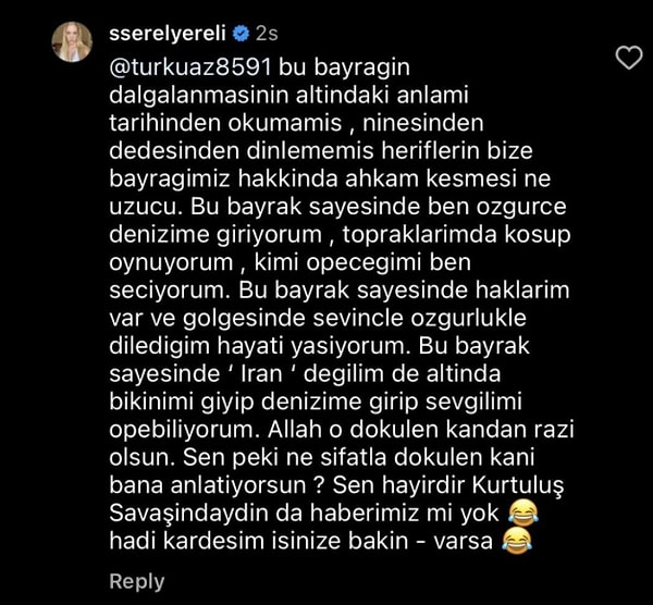 "Ahkam kesenleri" kendince "Kurtuluş Savaşı'nda mıydın?" şeklinde sorgulayan Yereli kendisini eleştiren kullanıcıyı özgürlükten vurdu!