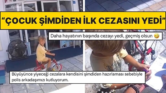 Kaldırımda Bisiklet Süren Çocuğa İlk Cezasını Yazan Polis Tebessüm Ettirdi: “Bir Hafta Çizgi Film Yok”