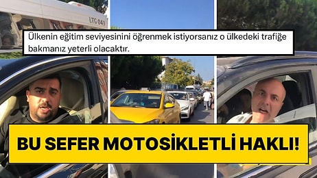 Kendi Şeridinden Gitmeyen Araç Sürücüleri Hakkını Arayan Motorcuyu Tehdit Etti