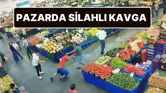 Semt Pazarındaki Silahlı Yer Kapma Kavgası Güvenlik Kamerasına Yansıdı