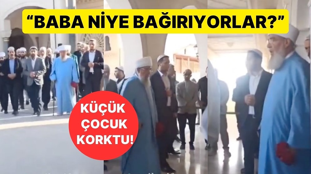 Menzil Şeyhini Gören Müritlerin Garip Bağırışları Küçük Çocuğu Korkuttu! "Baba Niye Bağırıyorlar?"