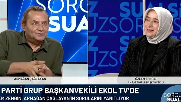 Armağan Çağlayan'ın Ekol TV'de yayınlanan 'Sorgusuz Sualsiz' programına konuk olan AK Parti Grup Başkanvekili Özlem Zengin, Dilruba'nın tutuksuz yargılanması gerektiğini söyledi.