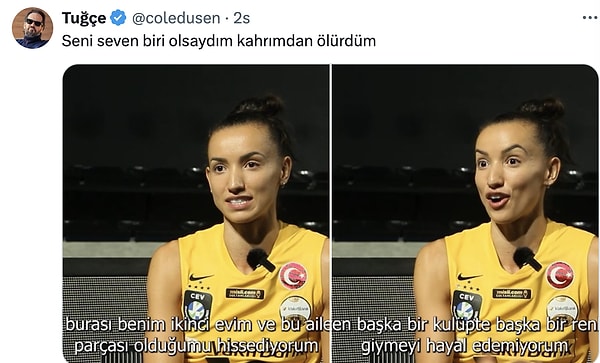 X kullanıcıları Gabi'nin geçmişte Vakıfbank'ta forma giyerken "Kendi evimde hissediyorum" ya da "Başka bir formayı giymeyi hayal edemiyorum" gibi sözlerini gündeme taşıdı.