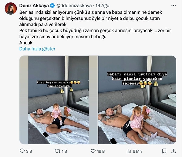 Hem Selin Ciğerci'ye hem de Gökhan Çıra'ya ağır sözlerle yüklenen eski manken Deniz Akkaya bugün Beyaz Magazin programına konuk oldu.