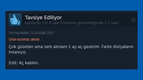 "En azından içimde kalmadı ya" diye kendimi avuturken ben: