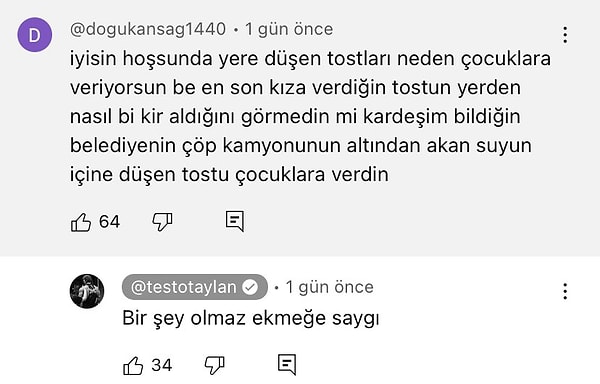 Yere düşen tostu da böyle savundu.