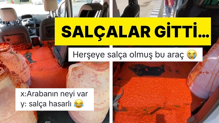 Talihsizlik Yarışmasına Katıldınız Ama Rakibiniz O! Ani Fren Sonucu Tüm Arabasına Salça Dökülen Vatandaş