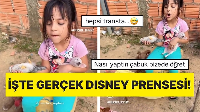 O Bir Disney Prensesi! Yanındaki Bütün Hayvanları Hipnoz Ederek Uyutan Tatlı Kız