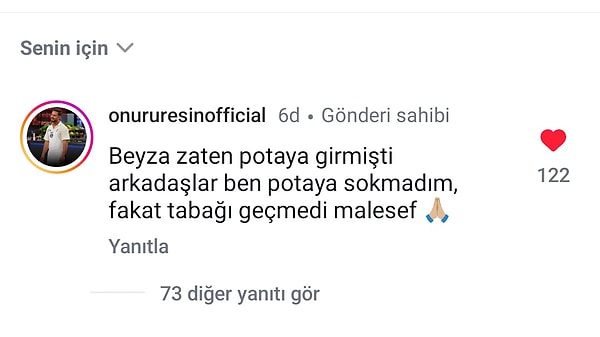 Onur hakkındaki bu iddialara sosyal medyadan yanıt verdi: "Beyza zaten potadaydı!"👇🏻