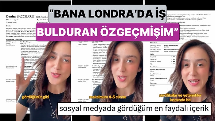 Bir Sosyal Medya Kullanıcısı Kendisine Londra'da İş Bulduran CV'sinin Detaylarını Paylaştı