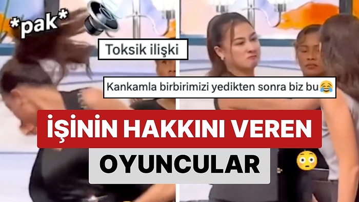 Rol Gereği Birbirine Tokat Atan İki Oyuncunun Sahne Tamamlandıktan Sonraki Görüntüleri Viral Oldu