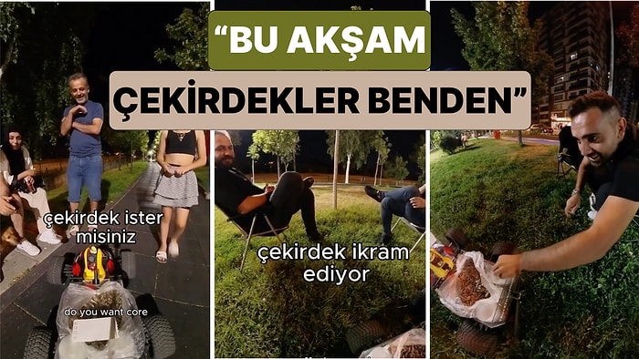 Bir Sosyal Medya Kullanıcısı Uzaktan Kumandalı Kamyonu ile Akşam Vakti İnsanlara Çekirdek Dağıttı