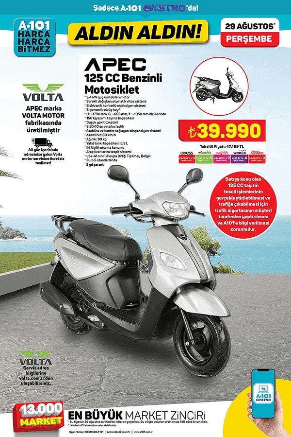 Apec 125 cc Benzinli Motosiklet 39.990 TL