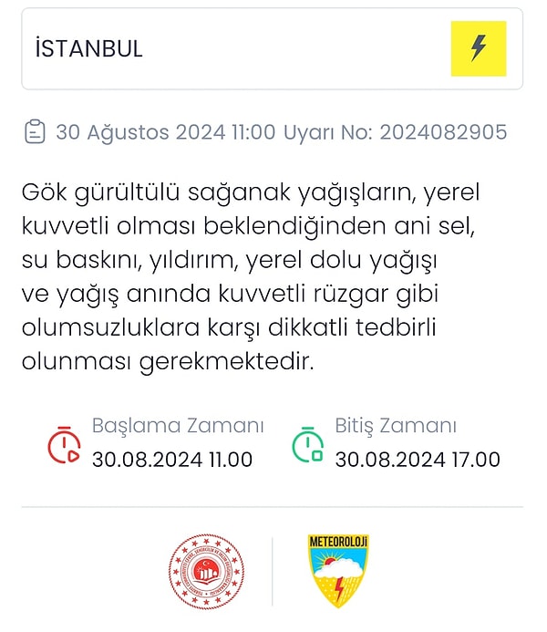 Meteoroloji’nin açıklaması şu şekilde: