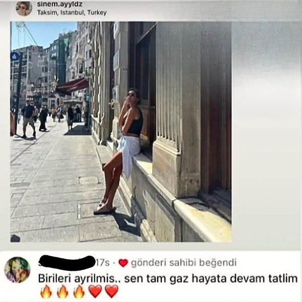 Önce bir gönderisinin altına gelen yoruma kalp bıraktı...