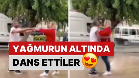 İçiniz Isınacak! Karabük'te Bir Çift Yağmurun Keyfini Dans Ederek Çıkardı