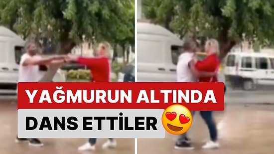 İçiniz Isınacak! Karabük'te Bir Çift Yağmurun Keyfini Dans Ederek Çıkardı