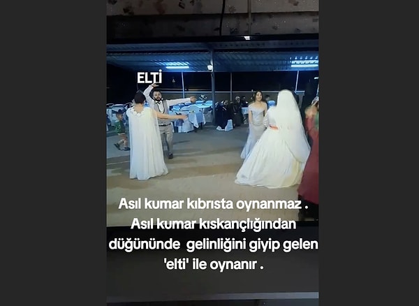 Bir gelin, düğününe gelinlik giyerek gelen eltisini paylaştı.