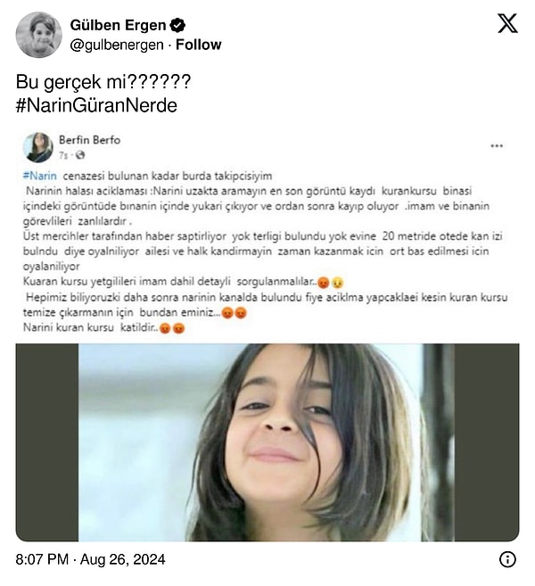 Gülben Ergen'in aşağıda tweetine takılan kullanıcı 👇