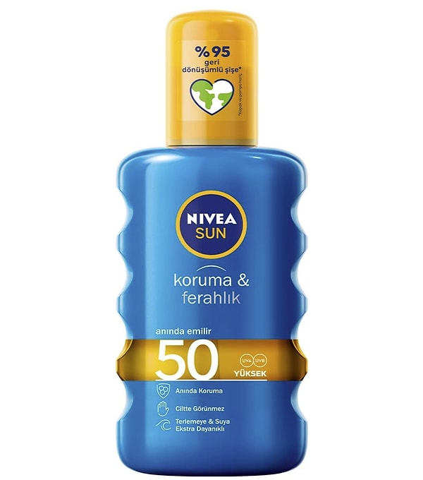 NIVEA Sun SPF 50 Koruma & Ferahlık Transparan Güneş Spreyi