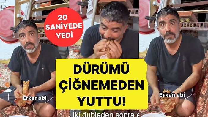 Şaşkına Çeviren Görüntü! Dürümü Çiğnemeden Yutan Adamın Görüntüsü Gündem Oldu