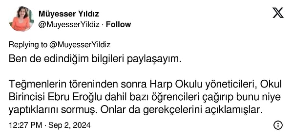 Müyesser Yıldız, MSB'nin yalanlamasını da paylaşarak edindiği ve kendisine gelen bilgileri aktardı: