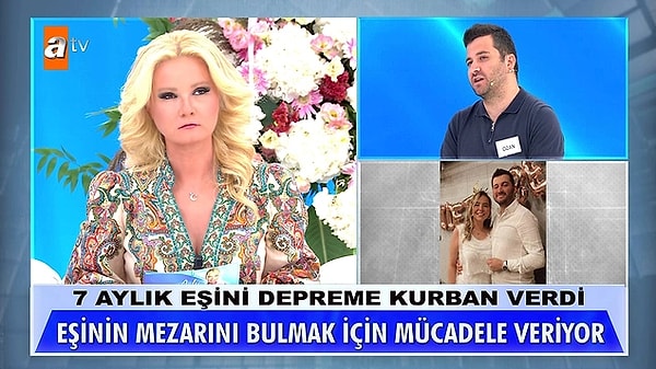 7. 2 Eylül Pazartesi günü itibariyle ekranlara dönen Müge Anlı'nın ilk konuğu depremde eşini kaybeden Ozan oldu. Ozan, birlikte enkaz altında kaldığını eşinin son nefesini verdiği anlara tanıklık etti. Enkazdan çıktıktan sonra ise evlatlık olduğunu öğrendiği eşi için Müge Anlı'ya başvurdu.