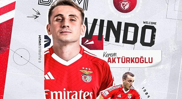 Benfica, 12 Milyon Euro'ya tamamlandığını açıkladığı transferde, Kerem'le de beş yıllık kontrata imza attıklarını duyurdular.