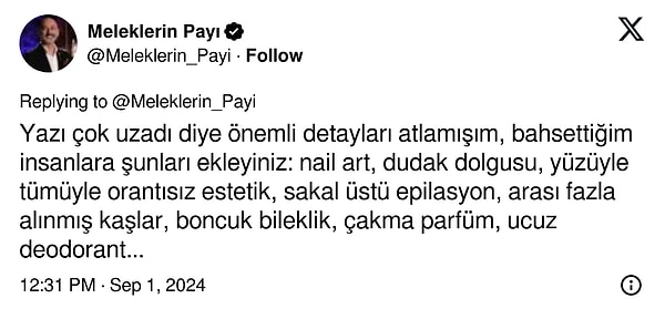 Bozulan Kaş kültüründen ve beachlerdeki insan tiplemelerinden söz ettiği tweetinde yaptığı betimleme herkesi şaşırttı.