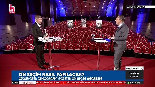 CHP Genel Başkanı Özgür Özel, Halk TV'de İsmail Küçükkaya'nın konuğu oldu. Özgür Özel, programın bir bölümünde kendisini takip eden birinin görüntülerini paylaşarak 'içkili mekan' paylaşımı yapmasına tepki gösterdi.