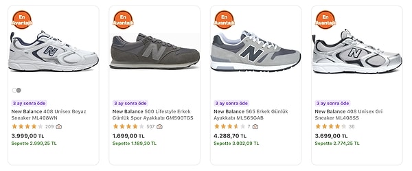 New Balance ürünlerinde 200 TL ve üzeri sepette %30'a varan indirim