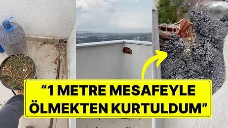 Balkonuna Yıldırım Düşen Kadın Oluşan Hasarı Gösterdi: "1 Metre Mesafeyle Ölmekten Kurtuldum"