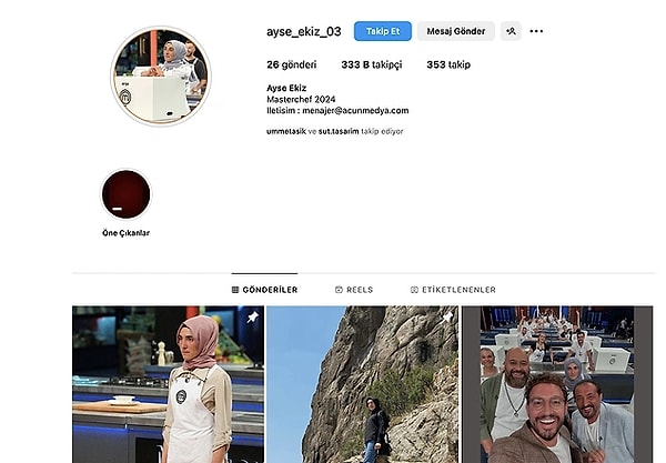 Şimdi ise öyle çok seveni oldu ki onu asla yalnız bırakmıyorlar. Yarışmada bir ayı devirip sıkı sıkıya tutunan Ayşe'nin Instagram'da takipçi sayısı 333 bin kişiyi buldu.