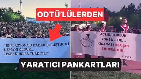 ODTÜ'lüler Geleneği Yine Bozmadı: Mezuniyet Törenindeki Pankartlarla Yaratıcılıklarını Konuşturan Öğrenciler