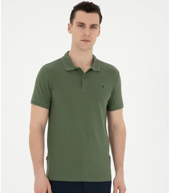 7. Pierre Cardin Erkek Haki Slim Fit Basic Tişört 50291625-VR027