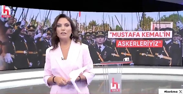 Gazeteci Ece Üner, “Kızlarımız orada ne diyor? ‘Namusum ve şerefim üzerine and içerim.’ Bu sözleri, namus ve şereften yoksun olanlar anlayamaz!” ifadelerini kullandı.