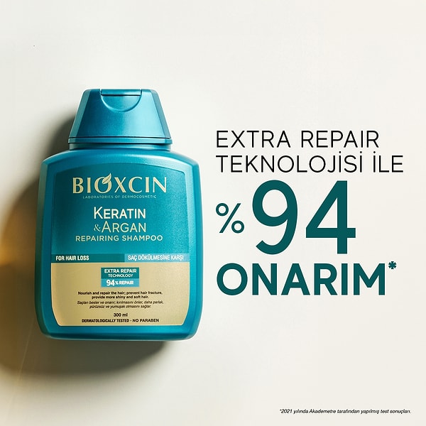 1. BIOXCIN KERATIN ARGAN ŞAMPUAN İLE BOYALI VE YIPRANMIŞ SAÇLARA ÖZEL BAKIM