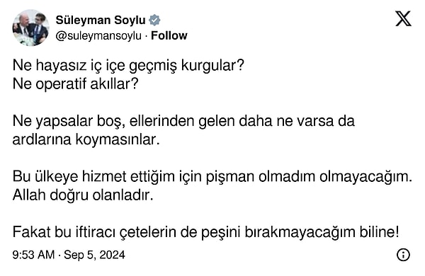 Süleyman Soylu'nun paylaşımı 👇