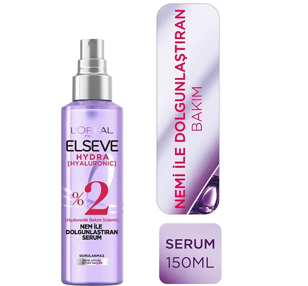 8. L’Oréal Paris Elseve Hydra (Hyaluronic) Nem ile Dolgunlaştıran Serum