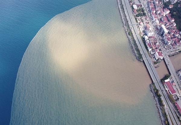 Derelerden akan çamurlu su denizin rengini değiştirdi. Sürmene ilçesinde Karadeniz'in kıyı şeridinde geniş alanda suyun rengi, Manahoz Deresi'nden akan çamurlu su nedeniyle kahverengiye büründü. Dere ve ırmak ile denize taşınan atıklar da kıyı bölgelerde kirliliğe neden oldu.