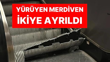 Metro İstasyonunda Korku Dolu Anlar: Yürüyen Merdiven İkiye Ayrıldı