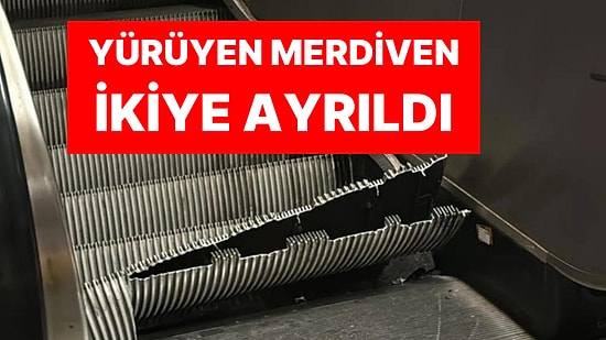 Metro İstasyonunda Korku Dolu Anlar: Yürüyen Merdiven İkiye Ayrıldı